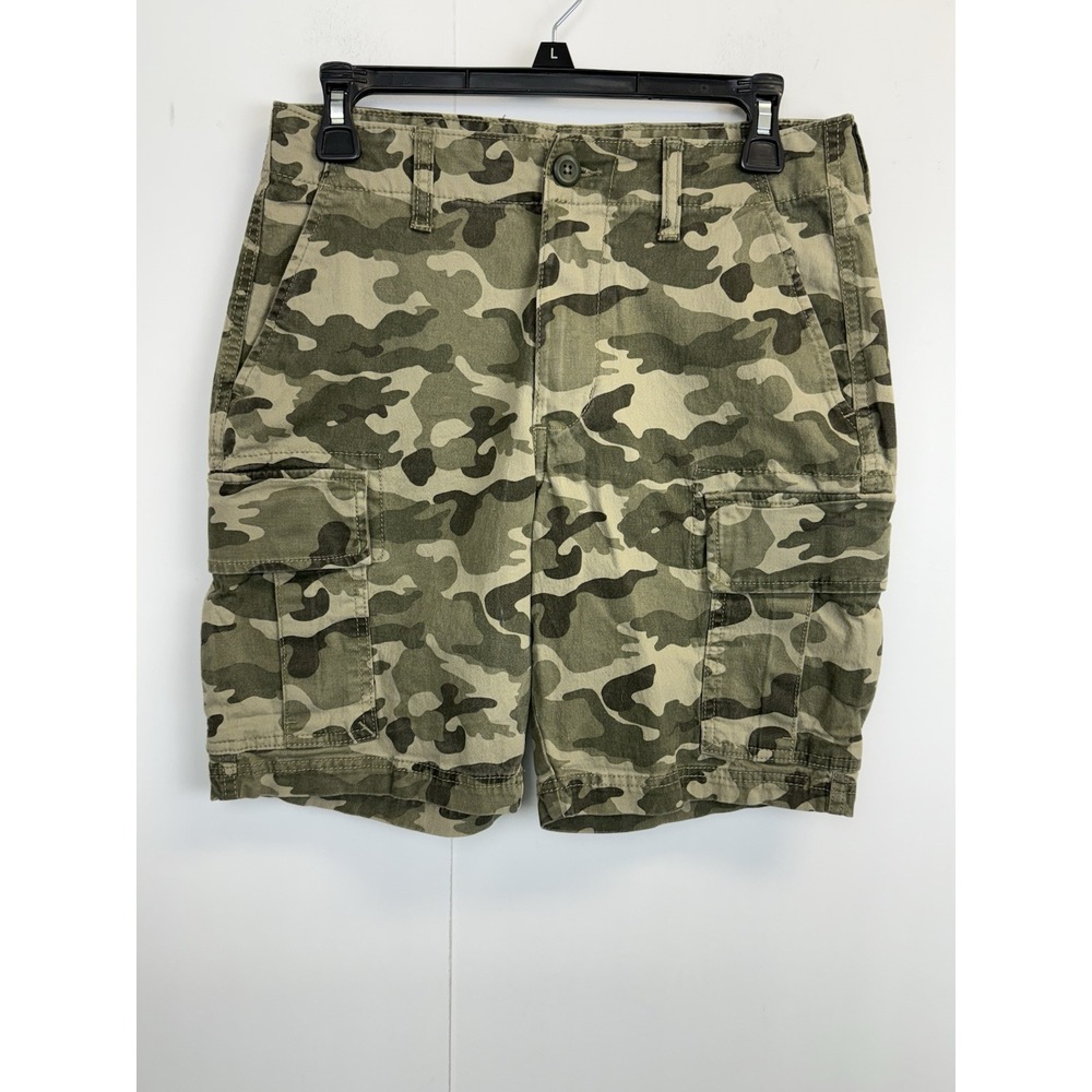 Old Navy Lived-In Straight Cargo‎ Shorts Men's 29 Camouflage 9" Built In Flex